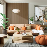 Decorative Solid Birch Wood Acoustic Panel 2400x600mm - 18mm Slats, Black Felt Backing