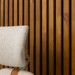 Decorative Solid Birch Wood Acoustic Panel 2400x600mm - 35mm Slats, Black Felt Backing