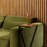 Decorative Solid Oak Wood Acoustic Panel 2400x385mm - 40mm Slats, Black Felt Backing