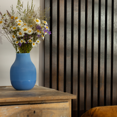 Decorative Solid Birch Wood Acoustic Panel 2400x600mm - 35mm Slats, Black Felt Backing