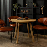 Rustic Round Solid Oak Dining Table, Dining Table, Solid Oak Table