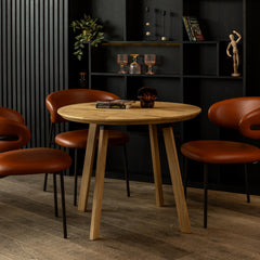 Rustic Round Solid Oak Dining Table, Dining Table, Solid Oak Table