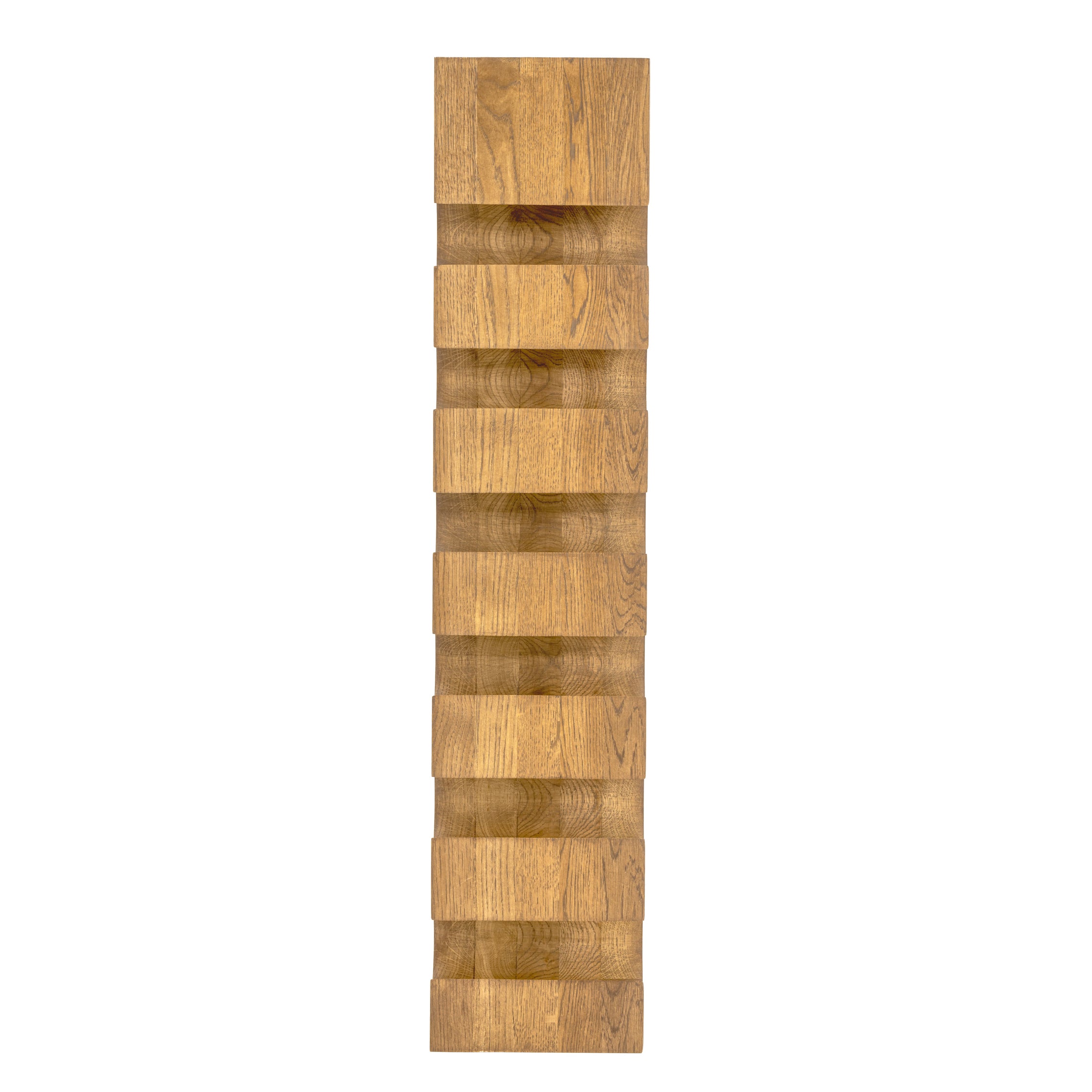 Front view of the solid wood wine rack on a white background