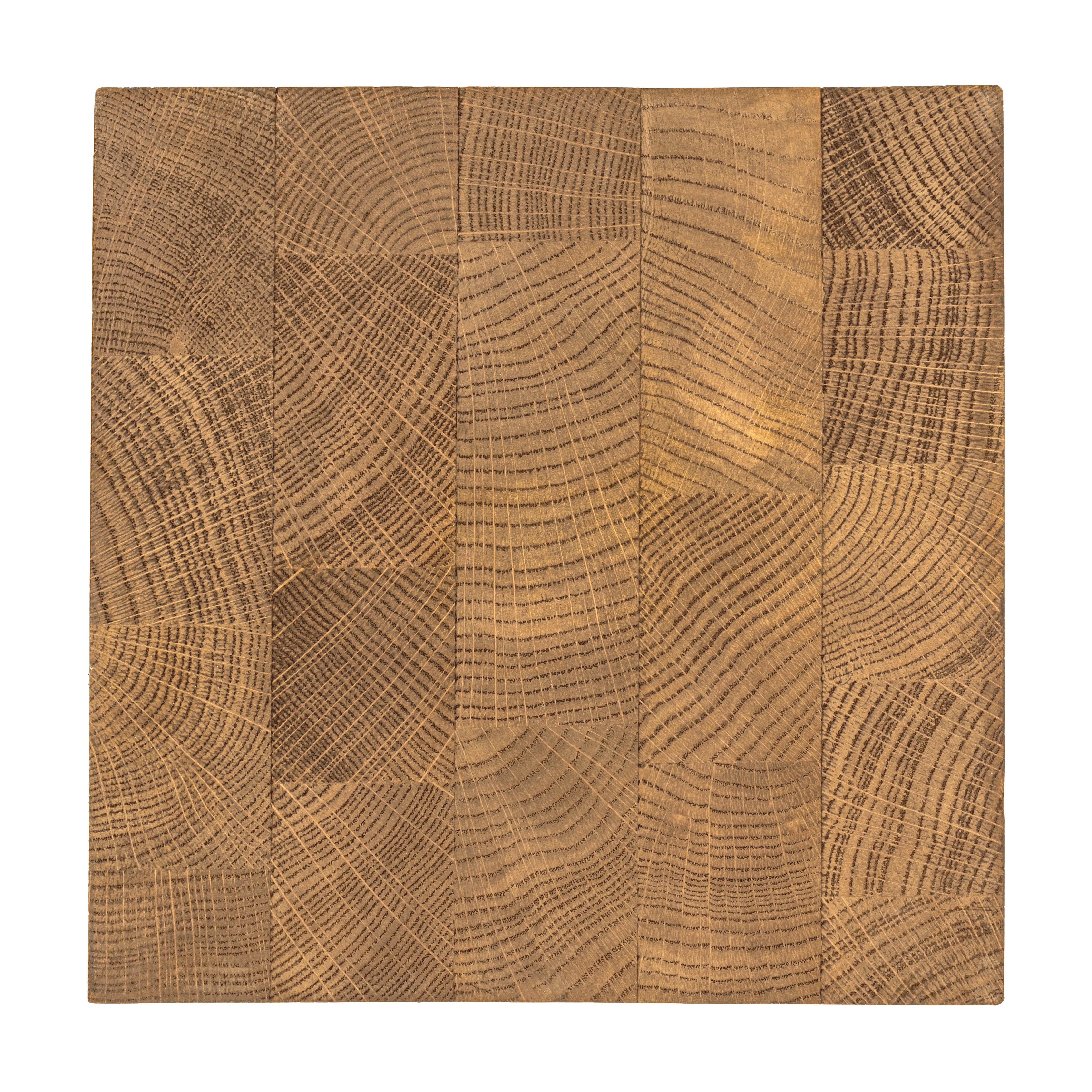 Upper view of the wine rack showcasing the natural oak wood grain