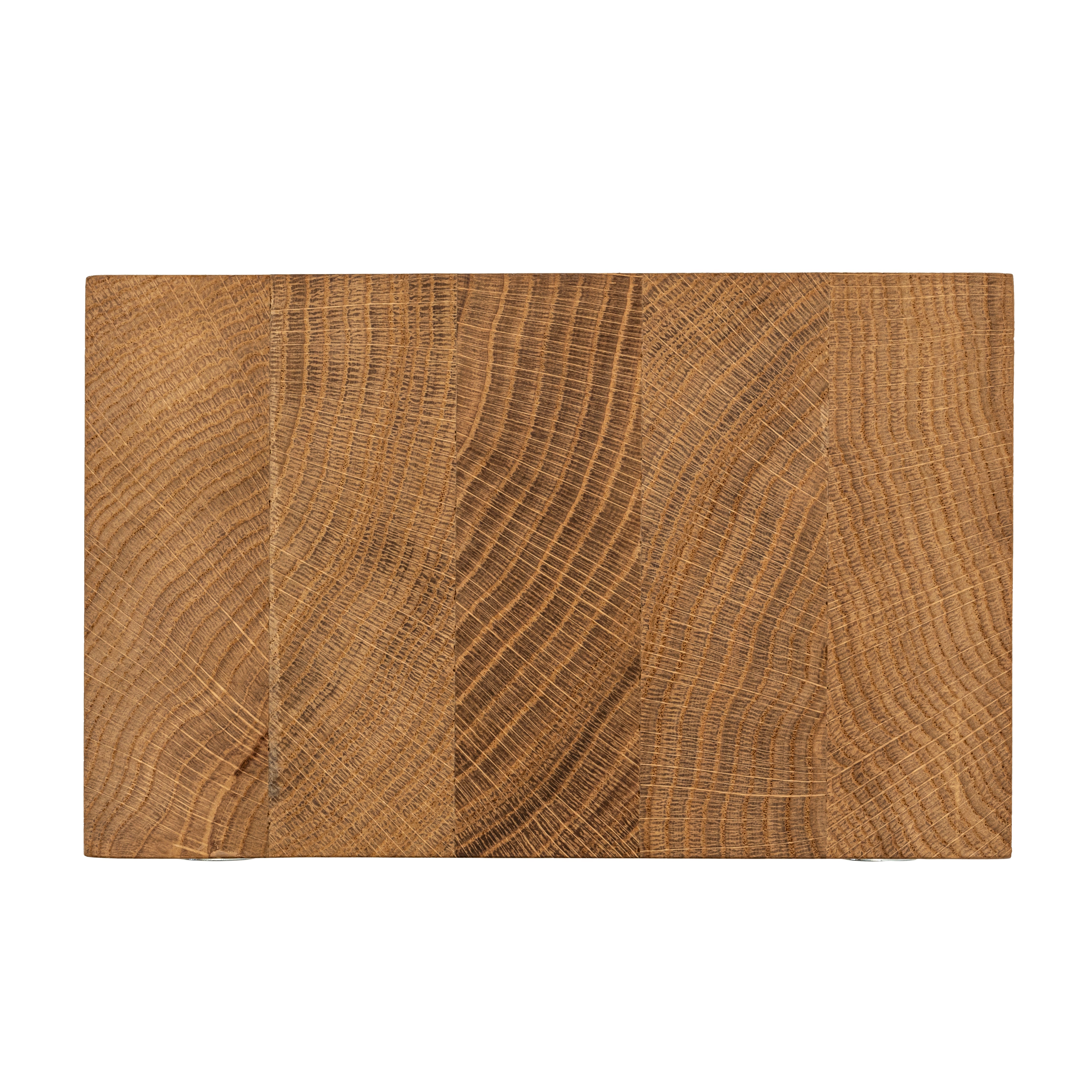 Upper view of the wine rack showcasing the natural finish and oak wood grain