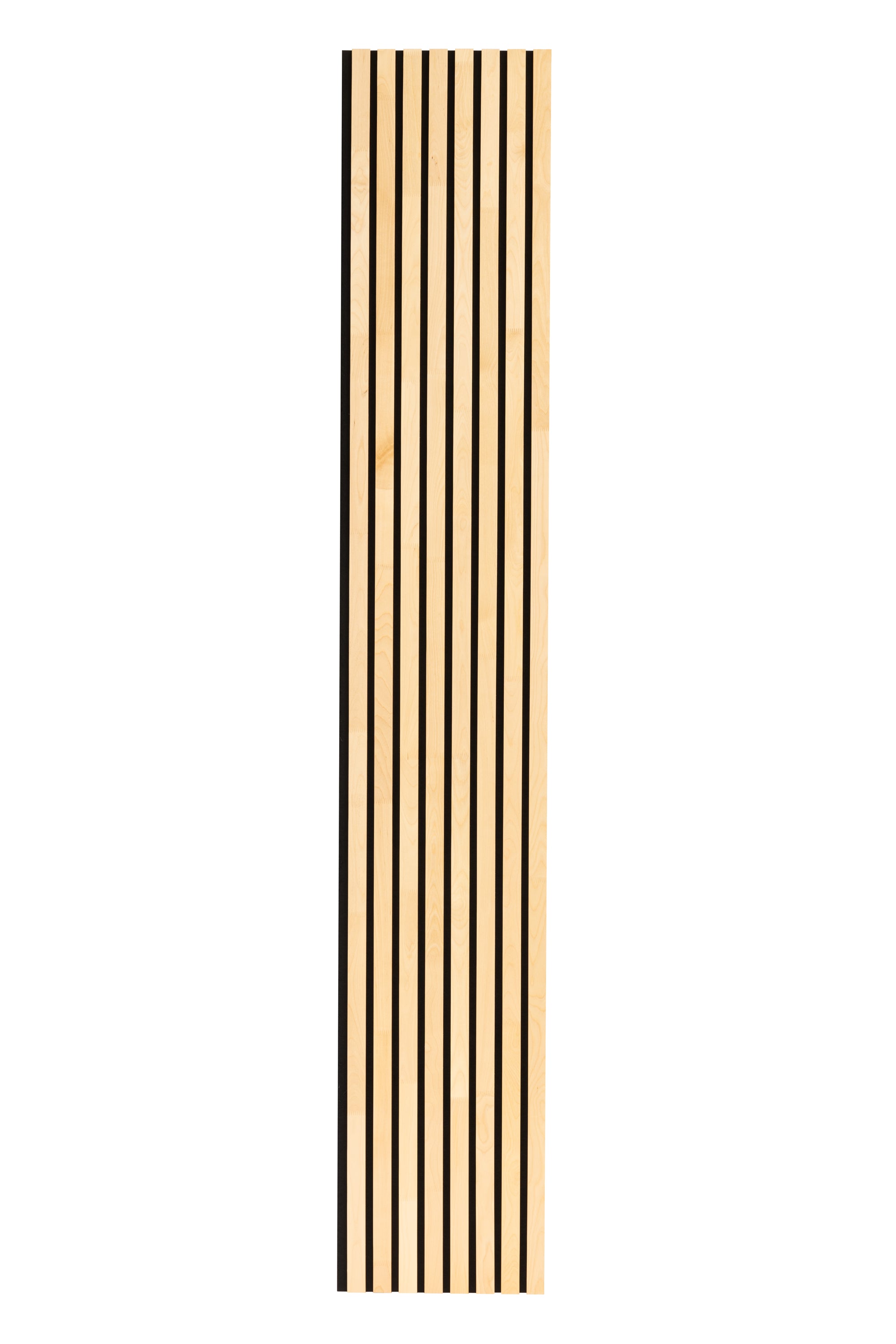 Decorative Solid Birch Wood Acoustic Panel 2400x400mm - 35mm Slats, Black Felt Backing