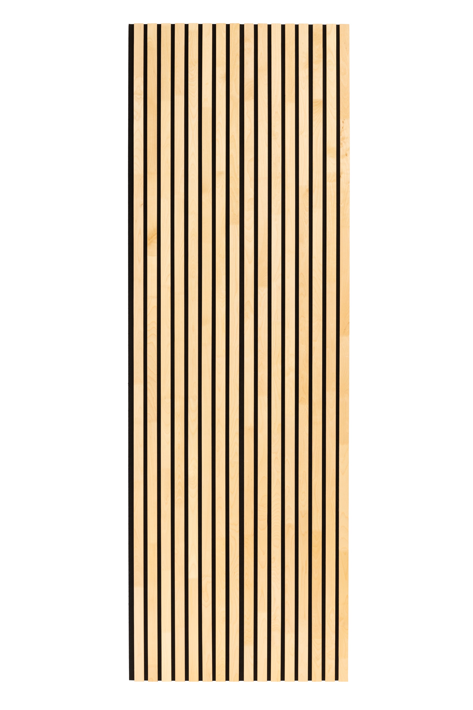 Decorative Solid Birch Wood Acoustic Panel 2400x400mm - 35mm Slats, Black Felt Backing