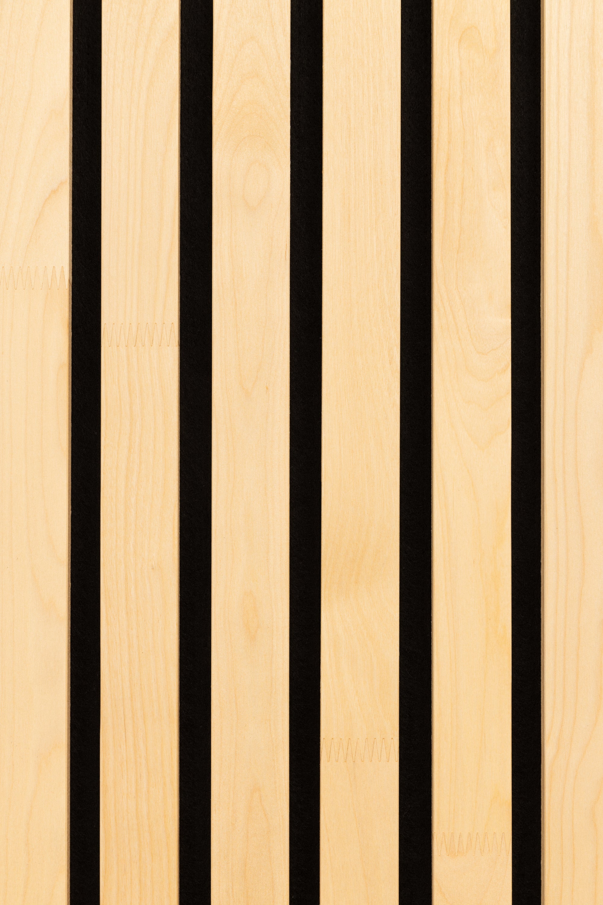 Decorative Solid Birch Wood Acoustic Panel 2400x400mm - 35mm Slats, Black Felt Backing